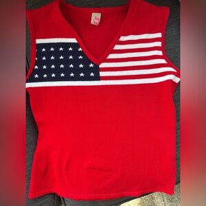 Adore American Flag Tank Top Sweater in Small